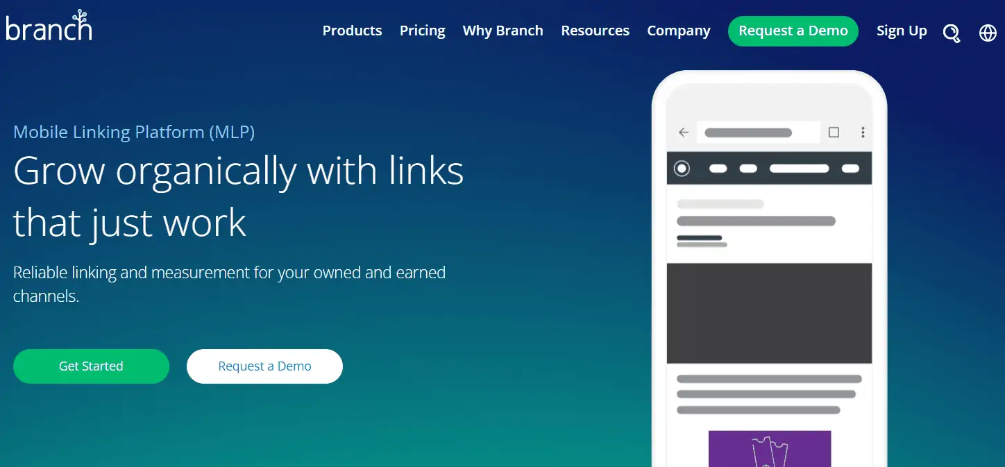 branch mobile marketing platform screenshot