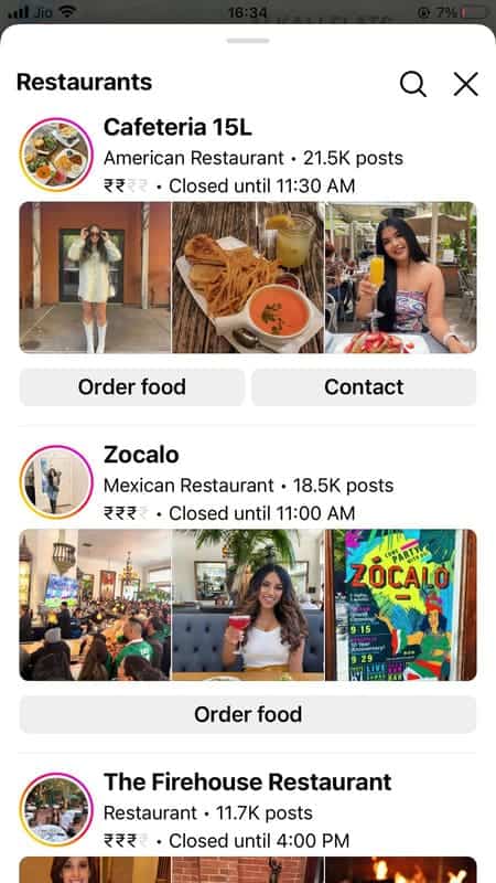 instagram geotagging on maps- check restaurant collection
