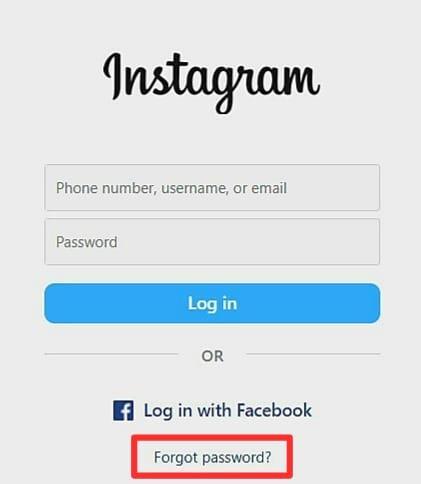 how to reset instagram password on computer