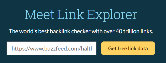 moz link explorer-check page authority