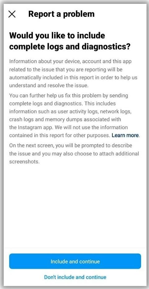 report a problem on instagram