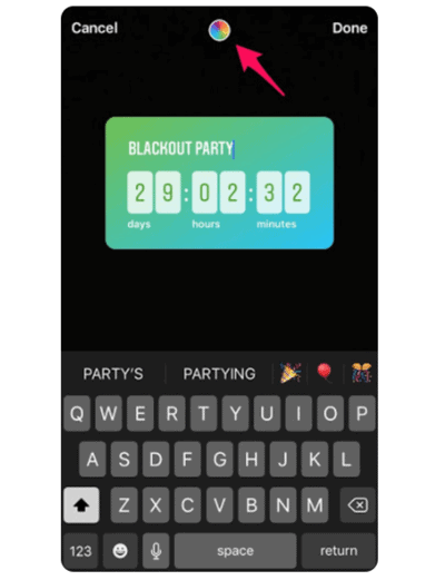  countdown sticker on ig story