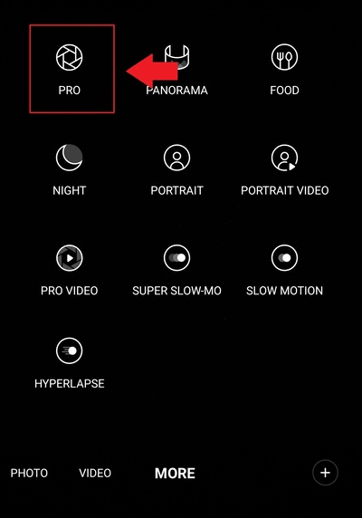 image use pro mode from camera settings