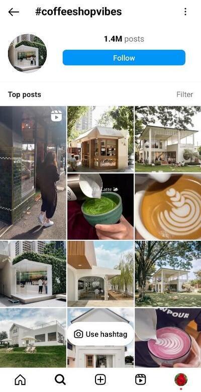 instagram coffeeshop vibes hashtag page