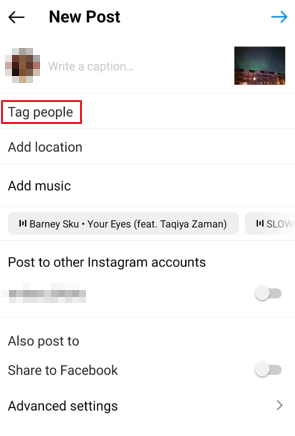add tag people in your insta collab post