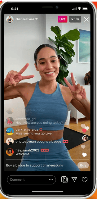 buy badges on instagram live to support content creators