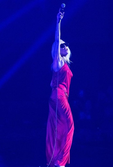 miley cyrus performing during a concert