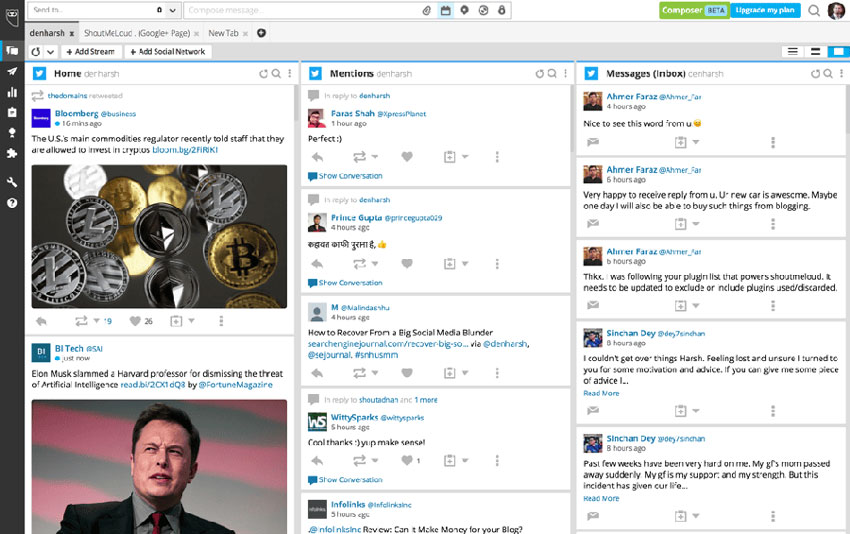 hootsuite mentions dashboard